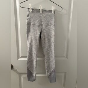 Lululemon Wunder Under Scalloped Hem High-Rise Crop Leggings | White Grey | 4